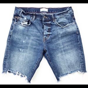 Zara Man Distressed Denim Jean Shorts 31